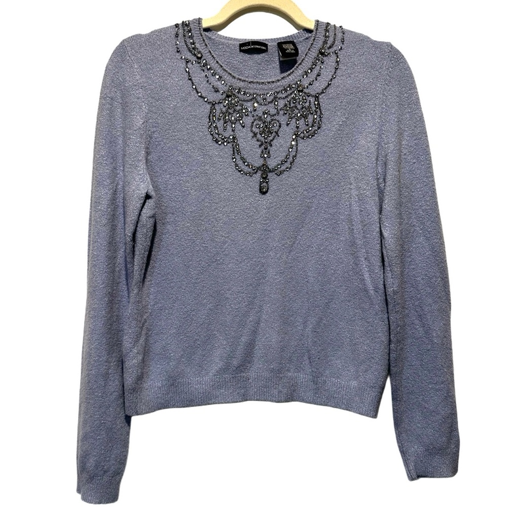 Moda‎ Internacional Victoria Secret angora blend sweater size L bedazzled